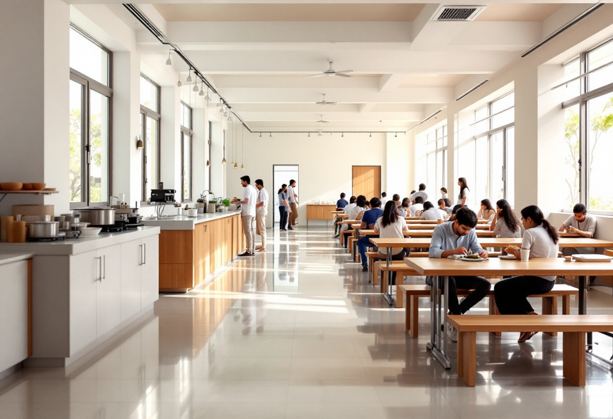 Clean modern dining hall